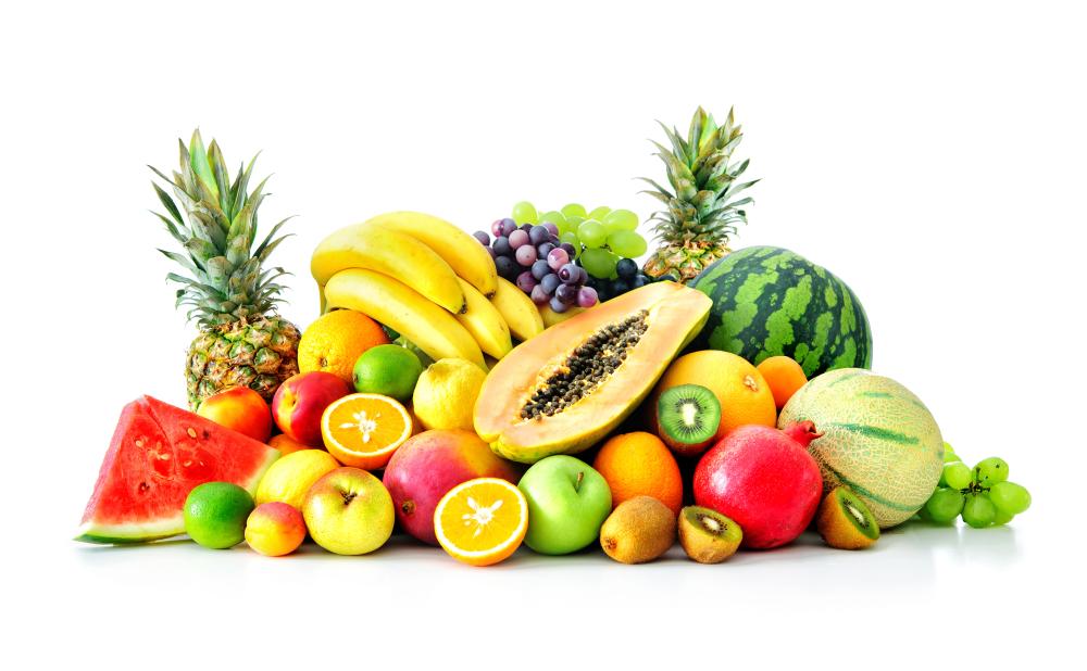 pile of fruit isolated on a white background